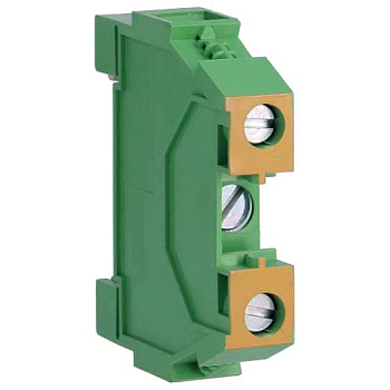 Клемма винтовая для дин-рейки, "Земля" 1 - 16 мм2, проходная, жёлто-зелёная, Hager