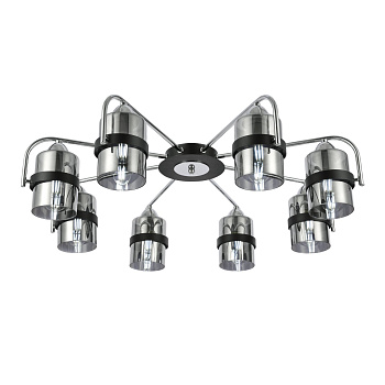 Люстра потолочная Черный, Хром/Дымчатый E27 8*40Вт SLE102002-08 EVOLUCE