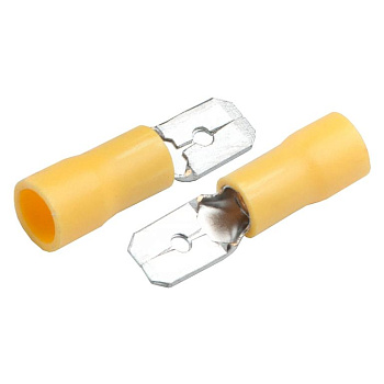 Разъем РпИп 5,5-6-0,8 (плоский) "папа" GRIP-5,5-6,35-50 Желтый, 50 штук General