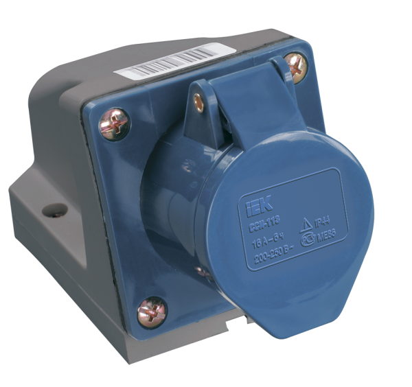 Розетка стационарная ССИ-123 2P+PE 32А 200-250В IP44 IEK