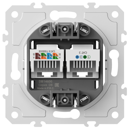 Donel механизм розетки RJ11 + RJ45 (двойная) cat.3/6/ClassE-4/8, серия DB