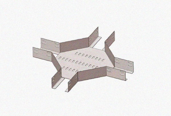 Лоток крестообразный глухой КМГ 400х80 УТ1,5, горячее цинкование S1,5