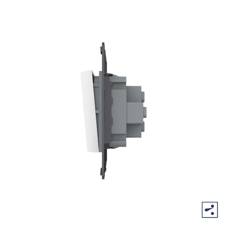 Выключатель однолинейный проходной клавишный (модуль) БЕЛЫЙ Livolo