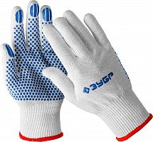 Перчатки с точками увеличенного размера ТОЧКА+, мягкое покрытие, ПВХ-гель покрытием, размер S-M ЗУБР