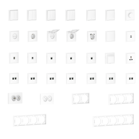 Donel S08 глянцевый белый накладка для розетки Schuko с зарядным устройством USB A+C, со шторками 16A 250 В~,серия DB