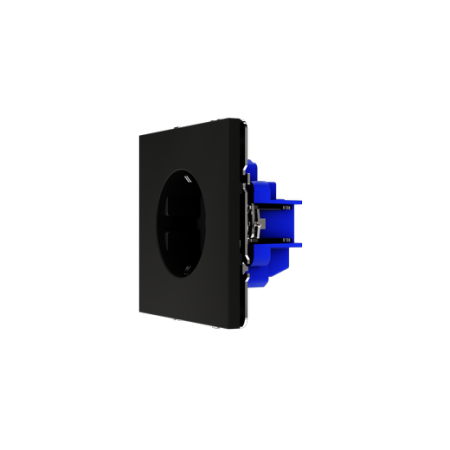 Розетка встраиваемая Voltum S70 с заземлением и защитными шторками, 16А, (черный матовый) Розетка встраиваемая Voltum S70 с заземлением и защитными шторками, 16А, (черный матовый)