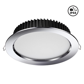 Встр.св-к (драйвер в комплект не входит) IP44 LED 4000K 20W DRUM хром NOVOTECH