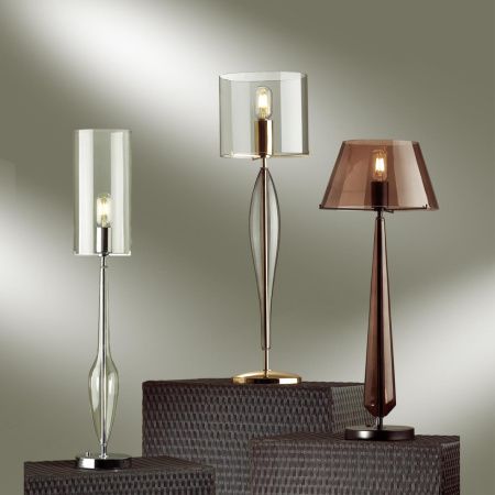 Высокая Лампа E27 1*60W TOWER дымчатый/золото/стекло ODEON LIGHT