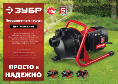 Поверхностный насос, 800 Вт ЗУБР