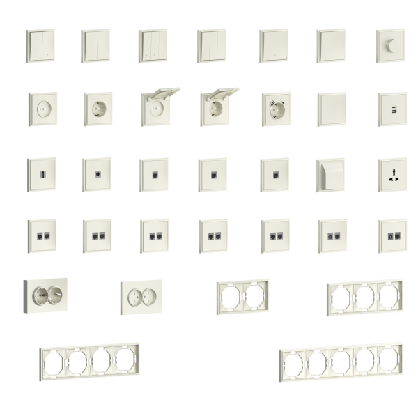 Donel S08 слоновая кость накладка для розетки Schuko с зарядным устройством USB A+C, со шторками 16A 250 В~,серия DB