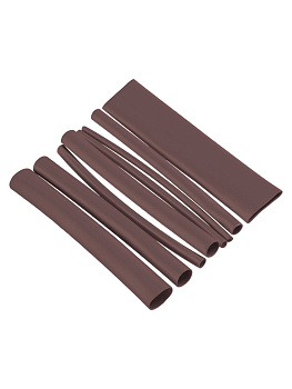 Набор трубок термоусаживаемых, клеевых "Моноцвет-диапазон, коричневый TDM"
