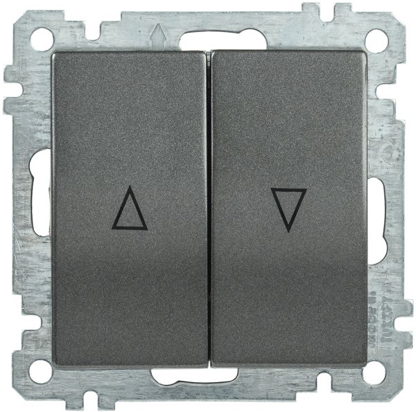 Выключатель 2-клавишный жалюзи ВС10-1-5-Б BOLERO антрацит IEK