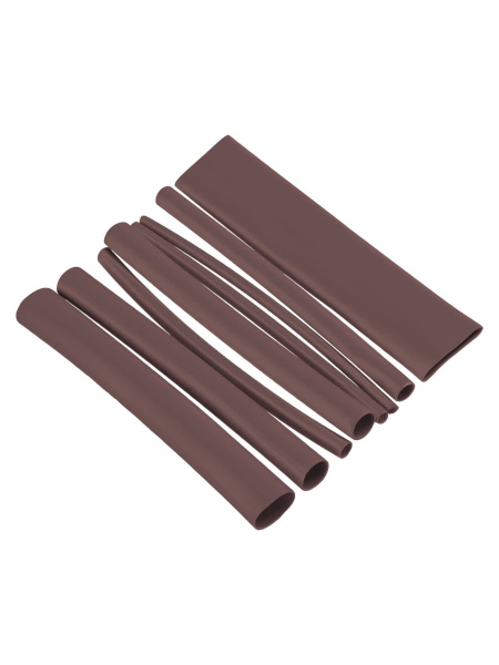 Набор трубок термоусаживаемых, клеевых "Моноцвет-диапазон, коричневый TDM"