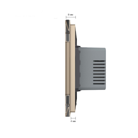 Терморегулятор пола 16А, сенсорное управление, датчик воздуха, 1 пост, цвет золотой Livolo