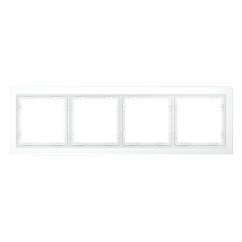 Рамка стеклянная Voltum S70 на 4 поста, (белый, матовый, стекло)