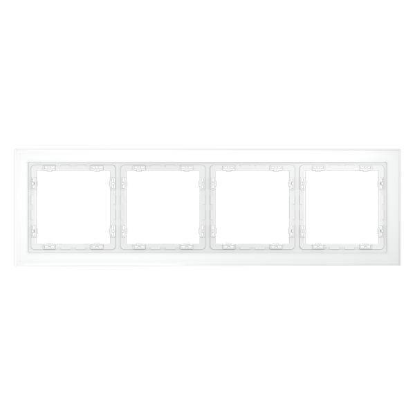 Рамка стеклянная Voltum S70 на 4 поста, (белый, матовый, стекло)