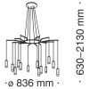 Подвесной светильник 12*G9 6Вт Белый IP20 Davida MOD035PL-12W Technical