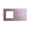 Панель для розетки и сенсорного выключателя, 2 клавиши, цвет розовый, стекло Livolo