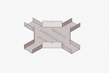 Лоток крестообразный замковый перфорированный КМЗ 300х100 УТ1,5, горячее цинкование, S1,5