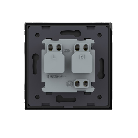 Розетка 1 модуль Черная Livolo