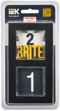 BRITE Рамка 2-мест. РУ-2-1-БрЧ металл черн. IEK