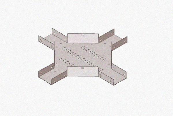 Лоток крестообразный замковый перфорированный КМЗ 300х100 УТ1,5, горячее цинкование, S1,5