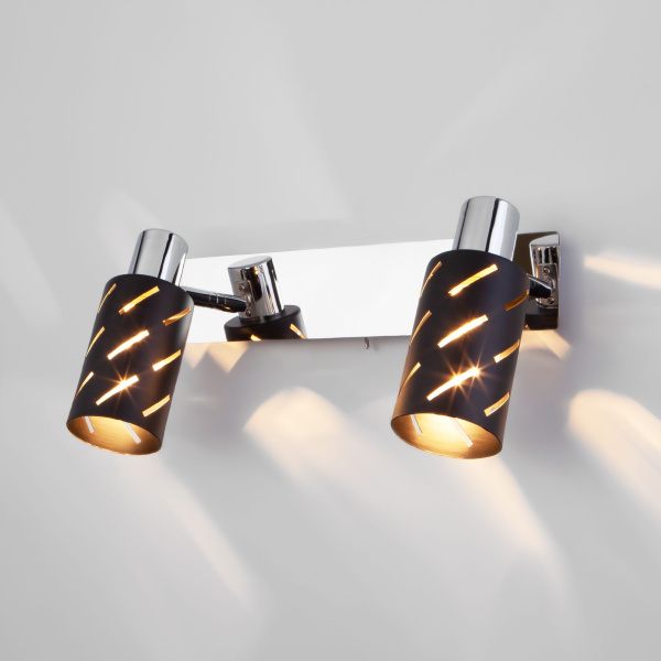 Настенный светильник 2*E14 40Вт черный IP20 (20090/2 черный / хром) Eurosvet Настенный светильник 2*E14 40Вт черный IP20 (20090/2 черный / хром) Eurosvet