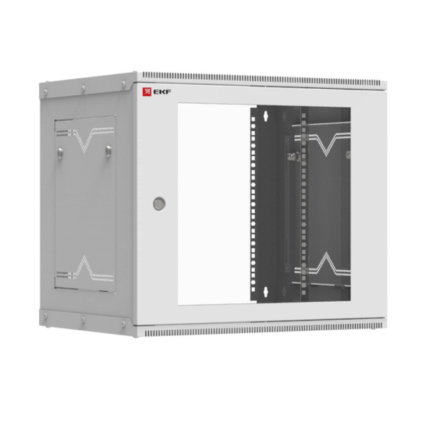 Шкаф телекоммуникационный настенный разборный 9U (600х450) дверь стекло, Astra серия PROxima EKF