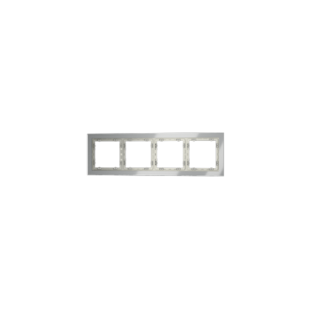 Рамка стеклянная Voltum S70 на 4 поста, (сталь, стекло)
