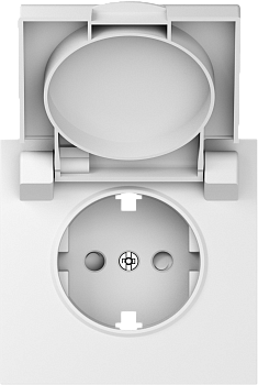 Donel S08 матовый белый накладка для розетки Schuko с заземлением, с крышкой, 16A 250 В~, серия DB