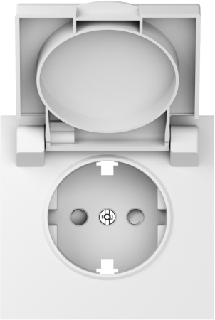 Donel S08 матовый белый накладка для розетки Schuko с заземлением, с крышкой, 16A 250 В~, серия DB
