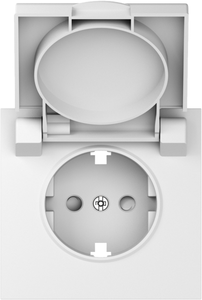 Donel S08 матовый белый накладка для розетки Schuko с заземлением, с крышкой, 16A 250 В~, серия DB