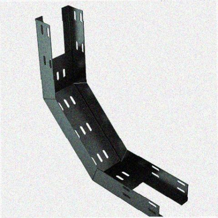 Лоток перфорированный КП 400х65-90 УХЛ1 для поворота трассы вверх на 90, горячее цинкование, S1,2