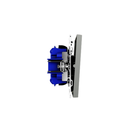 Выключатель встраиваемый Voltum S70 двухклавишный с подсветкой 10А, (сталь)