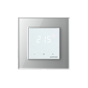 Терморегулятор Welrok LIS для рамки LIVOLO с сенсорным управлением, датчик пола 3 м, цвет белый с серой рамкой