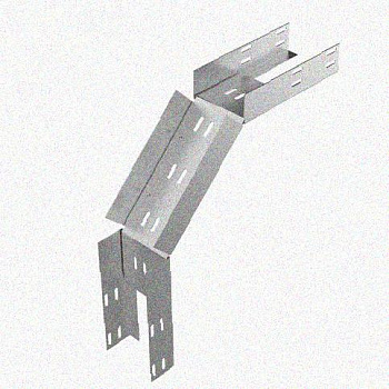 Лоток замковый перфорированный КСЗ 100х50-90 УТ1,5 для поворота трассы вниз на 90, горячее цинкование, S1,5