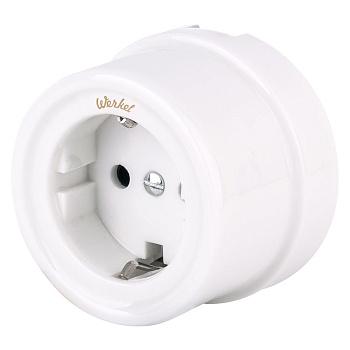 Розетка с заземлением (белый) Ретро ОУ IP20 Werkel Розетка с заземлением (белый) Ретро ОУ IP20 Werkel