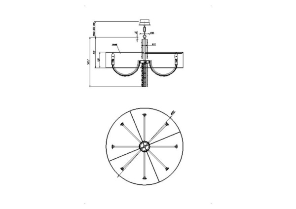 Подвесной светильник 8*E14 40Вт Хром IP20 Talento DIA008PL-08CH Maytoni