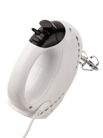 Миксер ручной «Зевс 1», 200 Вт, 5 скоростей, режим «Турбо», 2 комплекта насадок, белый, TDM