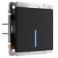 Сенсорный выключатель одноклавишный с подсветкой 1000 Вт (черный) СУ IP20 Werkel