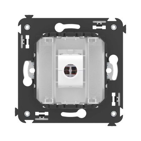 Компьютерная розетка RJ-45 без шторки в стену, кат.5е одинарная, "Avanti", "Белое облако" DKC