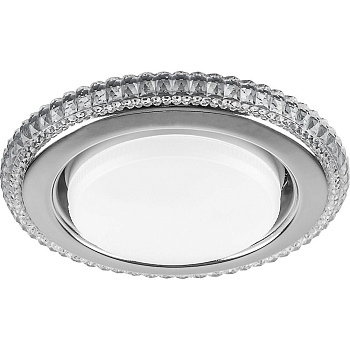 Св-к встр.с белой LED подсветкой Feron CD4036 потолочный GX53 без лампы, прозр., хром