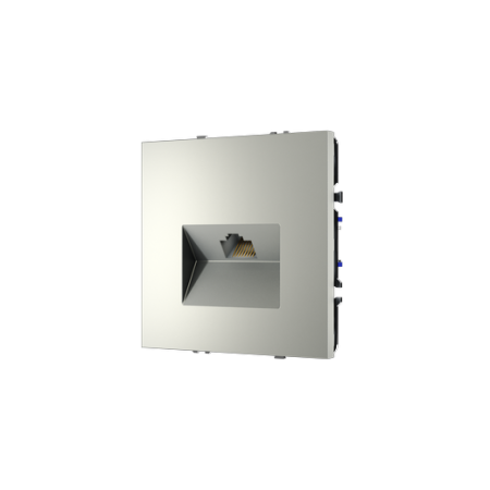 Розетка компьютерная встраиваемая Voltum S70 RJ45 КАТ.6, (сталь)