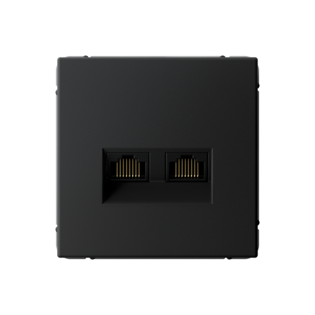 ARTGALLERY РОЗЕТКА двойная компьютерная RJ45+RJ45, кат.6А, механизм, КАРБОН Systeme Electric