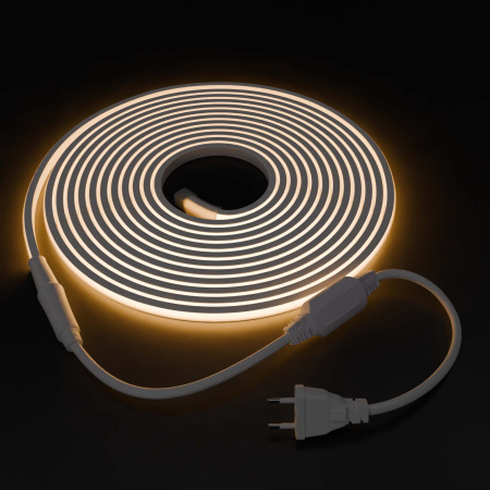 10-104 Комплект светодиодной ленты 220В НЕОН COB 11Вт/м, 650 лм/м, 3000К (т/б), 288д/м, 5м, IP65, с аксессуарами (сетевой шнур, заглушка - APEYRON