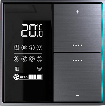 Donel Многофункциональный комнатный термостат KNX,ЖК-экран, встроенный датчик температуры, космический серый, Cерия DKNX