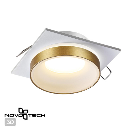 Св-к встр.влагозащ.GU10 9W 220V WATER белый/золото NOVOTECH