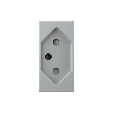 Розетка электрическая 1/2 с заземлением 13A, цвет серый (механизм) Livolo