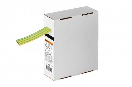 Термоусаживаемая трубка ТУТнг 16/8 желто-зеленая в коробке (10 м/упак) TDM фото 2