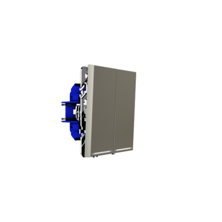 Проходной переключатель встраиваемый Voltum S70 двухклавишный с подсветкой 10А, (шелк)